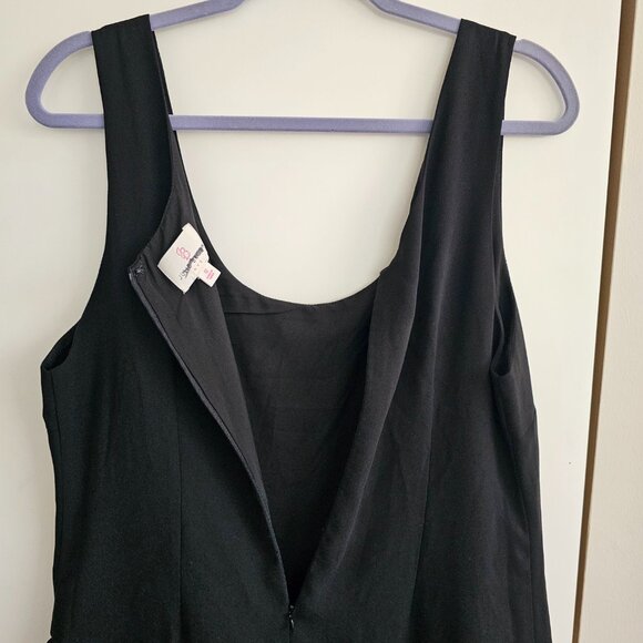 Julie Brown Size 12 Ruffle Black Dress Classic Minimal Timeless Sleeveless - Picture 4 of 7